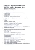 Lifespan Development Exam &num;1 Multiple Choice Questions with Detailed Answers