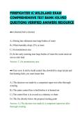 FIREFIGHTER 1C WILDLAND EXAM&NewLine;COMPREHENSIVE TEST BANK SOLVED&NewLine;QUESTIONS VERIFIED ANSWERS RESOURCE&NewLine;