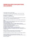 OWNER BUILDER EXAM QUESTIONS AND ANSWERS