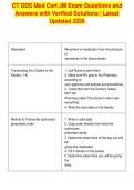 CT DDS Med Cert JM Exam Questions and&NewLine;Answers with Verified Solutions &vert; Latest&NewLine;Updated 2026