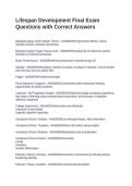 Lifespan Development Final Exam Questions with Correct Answers&NewLine;&NewLine;