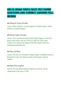 DELTA SIGMA THETA FACTS TEST PAPER&NewLine;QUESTIONS AND CORRECT ANSWERS FULL&NewLine;REVIEW