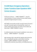 IS-2200 Basic Emergency Operations Center Functions Exam Questions With Correct Answers&period;