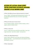 ACTION CPT ACTUAL EXAM SCRIPT &NewLine;TESTED QUESTIONS ACCURATE ANSWERS &NewLine;GRADED A PLUS REVIEW SHEET 