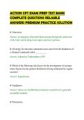 ACTION CPT EXAM PREP TEST BANK &NewLine;COMPLETE QUESTIONS RELIABLE &NewLine;ANSWERS PREMIUM PRACTICE SOLUTION 