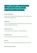 DENTAL ASSISTANT COMPREHENSIVE&NewLine;PREP QUESTIONS AND ANSWERS&NewLine;COMPLETE REVIEW MATERIAL
