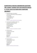 QUANTITATIVE ANALYSIS EXAMINATION QUESTIONS &NewLine;AND CORRECT ANSWER WITH EXPLANATION GRADED &NewLine;A&plus; STUDY GUIDE