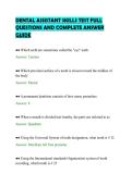 DENTAL ASSISTANT SKILLS TEST FULL&NewLine;QUESTIONS AND COMPLETE ANSWER&NewLine;GUIDE