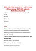 PRN 1381&sol;PRN1381 Exam 1 V3 &vert; Principles &NewLine;of Pharmacology Q&A with Rationale &vert; &NewLine;Rasmussen University 