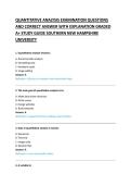 QUANTITATIVE ANALYSIS EXAMINATION QUESTIONS &NewLine;AND CORRECT ANSWER WITH EXPLANATION GRADED &NewLine;A&plus; STUDY GUIDE