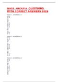 NIHSS - GROUP A  QUESTIONS WITH CORRECT ANSWERS 2026