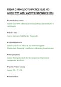 FISDAP CARDIOLOGY PRACTICE QUIZ 100&NewLine;MOCK TEST WITH ANSWER RATIONALES 2026&NewLine;