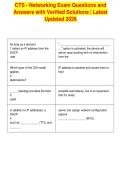 CTS - Networking Exam Questions and&NewLine;Answers with Verified Solutions &vert; Latest&NewLine;Updated 2026