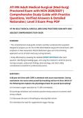 ATI RN Adult Medical-Surgical &lpar;Med-Surg&rpar; Proctored Exam with NGN 2026&sol;2027 &vert; Comprehensive Study Guide with Practice Questions&comma; Verified Answers & Detailed Rationales &vert; Level 3 Exam Prep PDF
