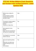 CTS 242&colon; Written Midterm Exam Questions&NewLine;and Answers with Verified Solutions &vert; Latest&NewLine;Updated 2026