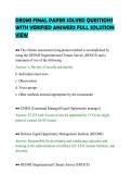 DEOMI FINAL PAPER SOLVED QUESTIONS&NewLine;WITH VERIFIED ANSWERS FULL SOLUTION&NewLine;VIEW