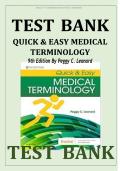 Quick & Easy Medical Terminology&colon; 9th Edition Test Bank