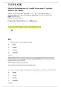 2025&sol; 2026 Physical Examination and Health Assessment 4th Canadian Edition Test Bank 100&percnt; Verified with Correct Questions and Answers