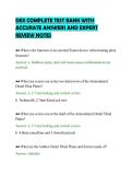 DEX COMPLETE TEST BANK WITH&NewLine;ACCURATE ANSWERS AND EXPERT&NewLine;REVIEW NOTES&NewLine;