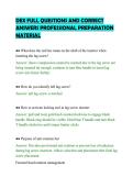 DEX FULL QUESTIONS AND CORRECT&NewLine;ANSWERS PROFESSIONAL PREPARATION&NewLine;MATERIAL