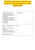 CTS FINAL QUIZ 4 Exam Questions and&NewLine;Answers with Verified Solutions &vert; Latest&NewLine;Updated 2026