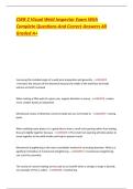 CWB 2 Visual Weld Inspector Exam With &NewLine;Complete Questions And Correct Answers All &NewLine;Graded A&plus;