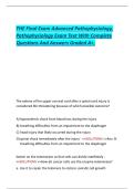 Advanced Pathophysiology&comma;  &NewLine;Pathophysiology Exam Text With Complete &NewLine;Questions And Answers Graded A&plus;&period;