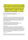 NR605 Final Exam Psychiatric-Mental Health Across Lifespan I Practicum Weeks 5-8 Official Practice Exam Actual Exam 2026&sol;2027 with Detailed Rationales &vert; Complete Exam-Style Questions &vert; Pass Guaranteed &ndash; A&plus; Graded&NewLine;&NewLine;