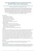 Texas Life and Health Insurance Exam package deal 2026