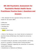NR548&sol; NR 548 Psychiatric Assessment for PsychiatricMental Health Nurse Practitioner Practice Exam 1 Newest 2026 Actual Questions and Correct Answers &lpar;Latest 2026 &sol; 2027 Update&rpar; Graded A&plus; 100&percnt; Guarantee Verified by Experts
