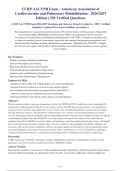 CCRP AACVPR Exam - American Association of&NewLine;Cardiovascular and Pulmonary Rehabilitation - 2026&sol;2027&NewLine;Edition &vert; 250 Verified Questions