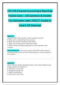 CPA FAR &lpar;Financial Accounting & Reporting&rpar; &NewLine;Practice Exam &ndash; 100 Questions & Answers &NewLine;Plus Rationales Latest 2026&sol;27 Graded A&plus; &NewLine;Instant Pdf Download