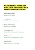 ACTION PERSONAL TRAINER EXAM &NewLine;SCRIPT TESTED QUESTIONS ACCURATE &NewLine;ANSWERS PREMIUM REVIEW SHEET
