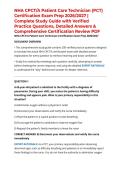 NHA CPCT&sol;A Patient Care Technician &lpar;PCT&rpar; Certification Exam Prep 2026&sol;2027 &vert; Complete Study Guide with Verified Practice Questions&comma; Detailed Answers & Comprehensive Certification Review PDF