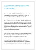 LCQ Certificate Exam Questions With Correct Answers