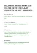 FITOUR PRIMARY PERSONAL TRAINING EXAM&NewLine;HIGH-YIELD EXERCISE SCIENCE&comma; CLIENT&NewLine;CONSULTATION&comma; AND SAFETY SUMMARY 2026