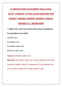IV CERTIFICATION EXAM 2026 - COMPLETE TEST BANK WITH 200 REAL EXAM QUESTIONS & VERIFIED ANSWERS&NewLine;