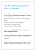 PSYC 375 Midterm 1 Exam Questions With Correct Answers