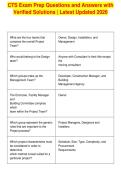 CTS Exam Prep Questions and Answers with&NewLine;Verified Solutions &vert; Latest Updated 2026