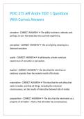 PSYC 375 Jeff Andre TEST 1 Questions With Correct Answers 
