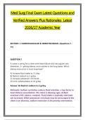 Med Surg Final Exam Latest Questions and &NewLine;Verified Answers Plus Rationales  Latest &NewLine;2026&sol;27 Academic Year 