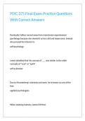 PSYC 375 Final Exam Practice Questions With Correct Answers