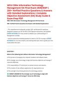 WGU C954 Information Technology Management OA Final Exam 2026&sol;2027 &vert; 200&plus; Verified Practice Questions & Answers with Detailed Explanations &vert; Complete Objective Assessment &lpar;OA&rpar; Study Guide & Exam Prep PDF
