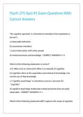 Psych 375 Quiz -1 Exam Questions With Correct Answers 