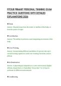 FITOUR PRIMARY PERSONAL TRAINING EXAM&NewLine;PRACTICE QUESTIONS WITH DETAILED&NewLine;EXPLANATIONS 2026