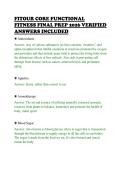FITOUR CORE FUNCTIONAL&NewLine;FITNESS FINAL PREP 2026 VERIFIED&NewLine;ANSWERS INCLUDED&NewLine;