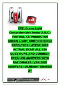 Virtual ATI Green Light Comprehensive Predictor Forms A&comma; B & C &lpar;2026&rpar; &vert; 180 Practice Questions with Verified Answers & Rationales &vert; Comprehensive NCLEX-RN Review
