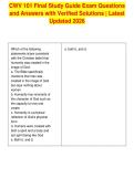CWV 101 Final Study Guide Exam Questions&NewLine;and Answers with Verified Solutions &vert; Latest&NewLine;Updated 2026