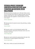 FITOUR GROUP EXERCISE&NewLine;CERTIFICATION REVIEW 2026&NewLine;VERIFIED QUESTIONS WITH&NewLine;SOLUTIONS