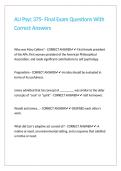AU Psyc 375- Final Exam Questions With Correct Answers&period;
